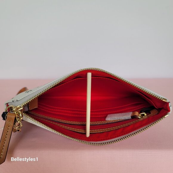 DOONEY & BOURKE Blakely Signature Logo Print Large Wristlet- Bone color ⭐ - Picture 13 of 16